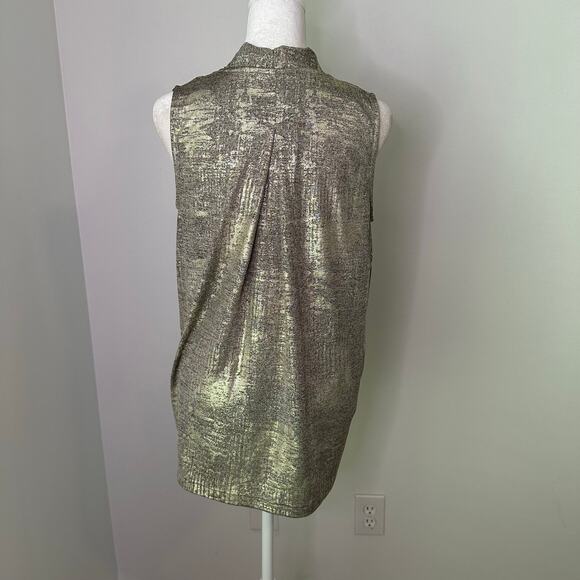 Akemi + Kin Anthropologie silver metallic wrap sleeveless top size S - Picture 5 of 12